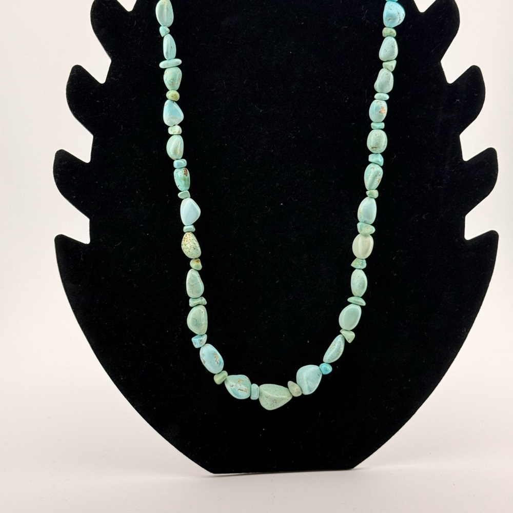 Nur Signature: Sky Blue Uzbek Turquoise Nugget Necklace